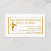 シンプルな教会の牧師のためのゴールドの名刺 名刺 (正面)
