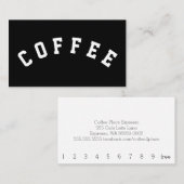 シンプルな文字のコーヒーは集中したスーパースターを曲げました ロイヤリティカード (正面/裏面)