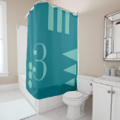 シンプルな文字&アイコンART +あなたの色とアイディア シャワーカーテン (インサイチュ)