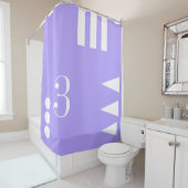 シンプルな文字&アイコンART +あなたの色とアイディア シャワーカーテン (インサイチュ)