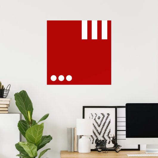 シンプルな文字&アイコンART +あなたの色とアイディア ポスター (ホームオフィス)