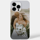 シンプルな新婚ウエディングフォトモノグラム 名前 Case-Mate iPhoneケース (裏面)