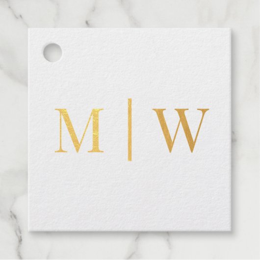 シンプルな新婦新郎 ウェディング 2 初期モノグラム VS フェイバータグ (正面)