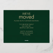 シンプルな新年の新居写真引越し 箔シーズンカード (裏面)