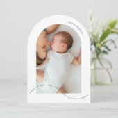 シンプルな新生児アーチ写真ベビー誕生お知らせ 招待状 (スタンド正面)