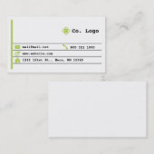 シンプルな新聞用紙のライム色の名刺 名刺 (正面/裏面)