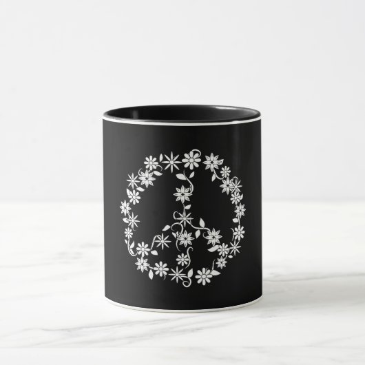 シンプルな星と花 平和 グラフィック マグカップ (中央)