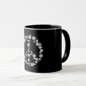 シンプルな星と花 平和 グラフィック マグカップ (正面右)