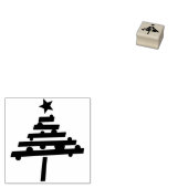 シンプルな星の付いたクリスマスツリー ラバースタンプ (押印)