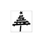 シンプルな星の付いたクリスマスツリー ラバースタンプ (インプリント)