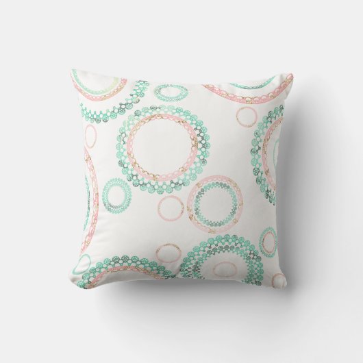 シンプルな曼荼羅パターン(白い) クッション (正面)