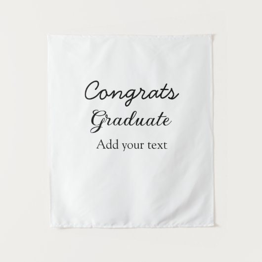 シンプルな最低限の卒業おめでとうメッセージを追加 タペストリー (正面)