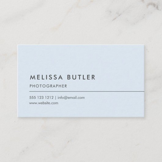 シンプルな最小主義のロゴのパステル調の青 名刺 (正面)