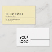 シンプルな最小主義のロゴのパステル調の黄色 名刺 (正面/裏面)