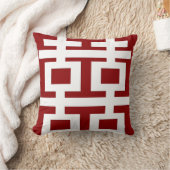 シンプルな最小主義の二重幸福の中国のな結婚式 クッション (ブランケット)