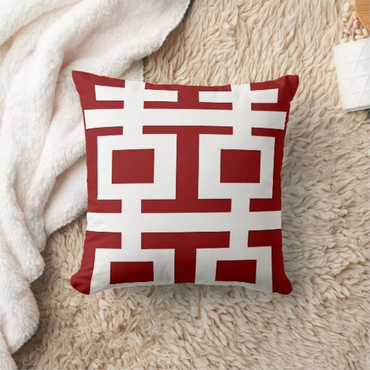 シンプルな最小主義の二重幸福の中国のな結婚式 クッション (ブランケット)