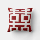 シンプルな最小主義の二重幸福の中国のな結婚式 クッション (裏面)