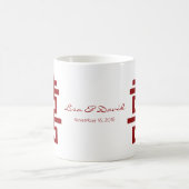 シンプルな最小主義の二重幸福の中国のな結婚式 コーヒーマグカップ (中央)