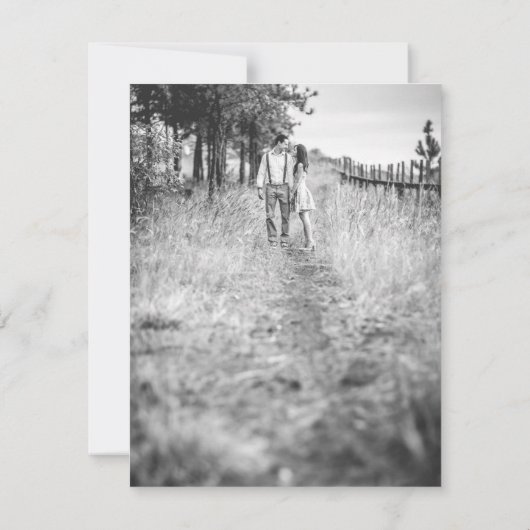 シンプルな最小主義の写真の結婚式招待状 招待状 (裏面)