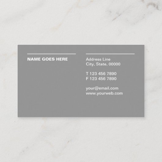 シンプルな最小主義の専門の名刺 名刺 (裏面)