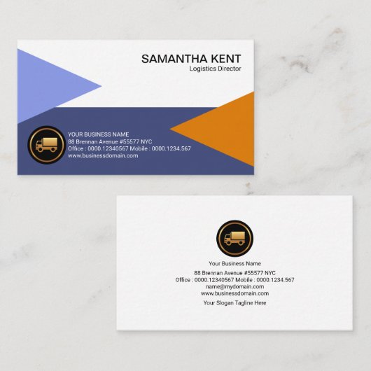 シンプルな最小主義の海の土地の空気は兵站学を着色します 名刺 (正面/裏面)