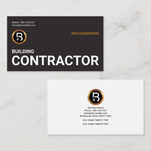 シンプルな最小主義の特大職名の建築 名刺 (正面/裏面)