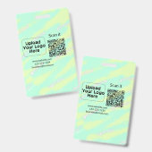 シンプルな最小QRコードにロゴとスキャンコード名を追加します バッジ (正面＆裏面)