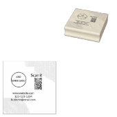 シンプルな最小QRコードにロゴとスキャンコード名を追加 ラバースタンプ (押印)