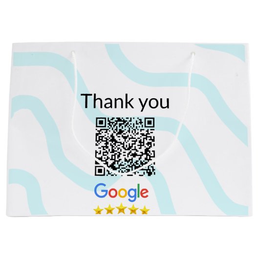 シンプルな最小QRコードにロゴを追加 スキャンコード名を付ける ラージペーパーバッグ (正面)