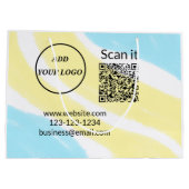 シンプルな最小QRコードにロゴを追加 スキャンコード名を付ける ラージペーパーバッグ (裏面)