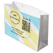 シンプルな最小QRコードにロゴを追加 スキャンコード名を付ける ラージペーパーバッグ (裏面アングル)