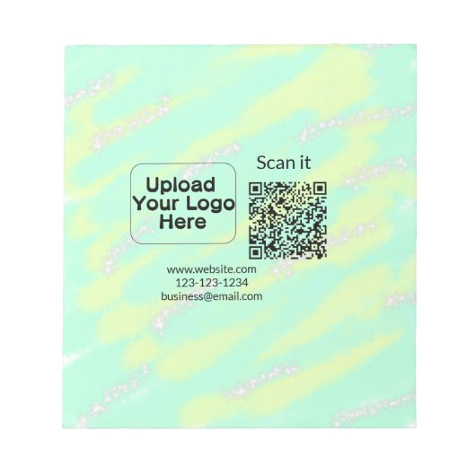 シンプルな最小QRコード ロゴ スキャン コード名を追加します ノートパッド (正面)