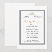 シンプルな最高の実績卒業発表 招待状 (正面/裏面)