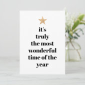 シンプルな木の形のブラック＆ホワイト ゴールド スター 引用  シーズンカード (スタンド正面)