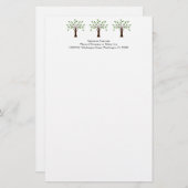 シンプルな木の自然の名前をカスタムする生命の樹 便箋 (正面/裏面)