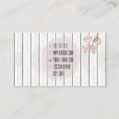 シンプルな木製の優しい花柄コンサルタント 名刺 (裏面)