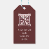 シンプルな材料 QR メニュー コーヒー ギフトタグ (裏面)