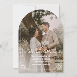 シンプルな枠線の付いた Save the Date 招待状