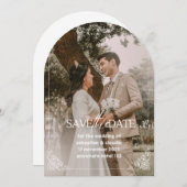 シンプルな枠線の付いた Save the Date 招待状 (正面/裏面)