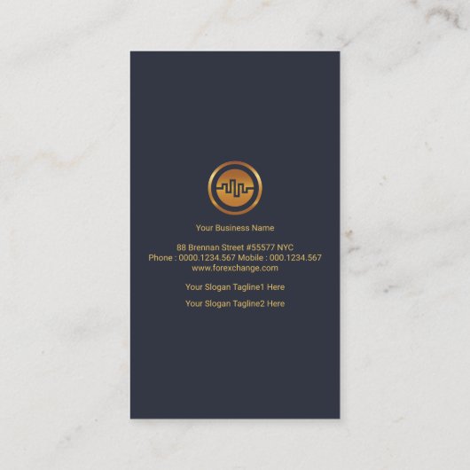 シンプルな株式取引所グラフ投資マネージャー 名刺 (裏面)