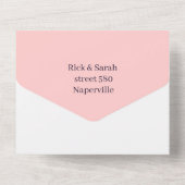 シンプルな桃のカスタマイズ・セーブ・ザ・デート オールインワン招待状 (裏面)