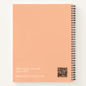 シンプルな桃のロゴテキストQRコード ノートブック (裏面)