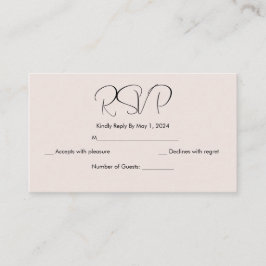 シンプルな桜の開花お返事カード エンクロージャーカード