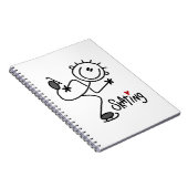 シンプルな棒の姿のアイススケートのTシャツおよびギフト ノートブック (右側)