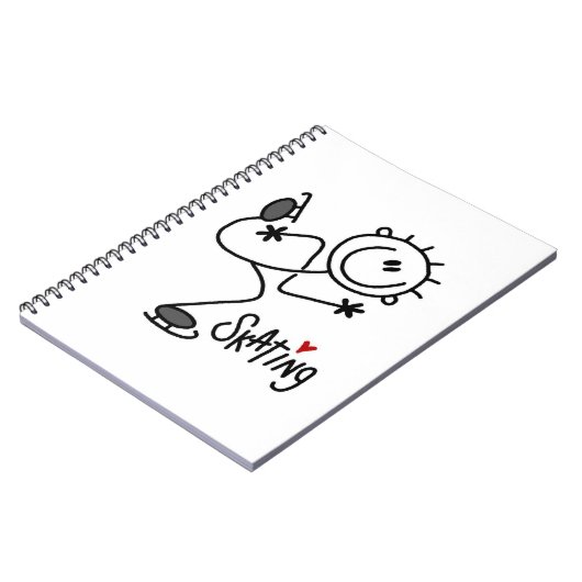 シンプルな棒の姿のアイススケートのTシャツおよびギフト ノートブック (左側)