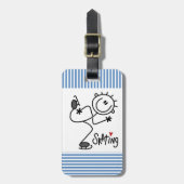 シンプルな棒の姿のアイススケートのTシャツおよびギフト ラゲッジタグ (正面縦)