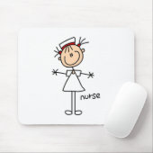シンプルな棒の姿のナースのTシャツおよびギフト マウスパッド (マウス)
