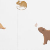 シンプルな森の動物たち うさぎ 熊 鹿 壁紙 (縫い目)