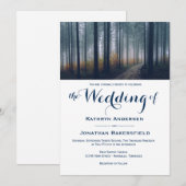 シンプルな森の木の秋の結婚式招待状 招待状 (正面/裏面)