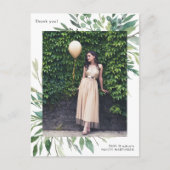 シンプルな植物のワンフォト 卒業感謝 ポストカード (正面)